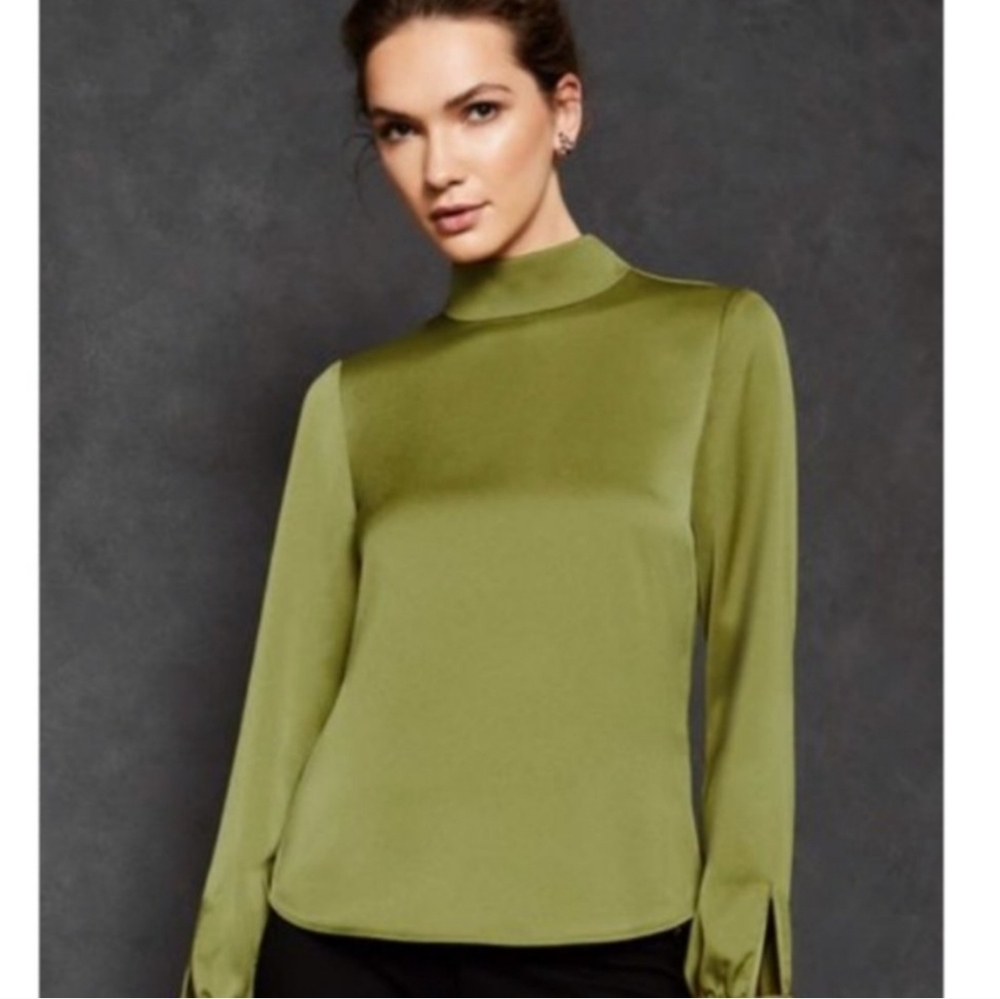 Ted Baker Mock Neck Silk 'Emory' Long Sleeve Blouse